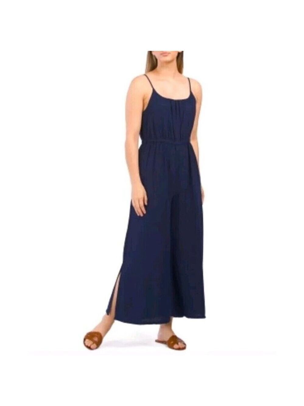 Haute Hippie Wide-Leg Linen/Cotton Jumpsuit – Women’s S, Navy Blue